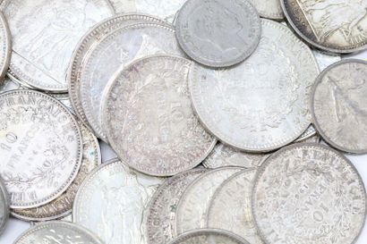 null Silver coin set: 

- 7 x 50 francs Hercules

- 23 x 10 Hercules francs

- 5...