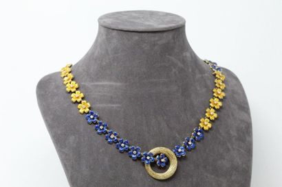 null MR GERARD

Necklace in 18K (750) yellow gold articulated with yellow or blue...
