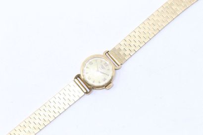 LONGINES LONGINES 

Ladies' wristwatch, 18k (750) yellow gold case, gold baton markers...