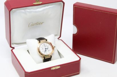 CARTIER CARTIER Pasha

Men's wristwatch, round case in 18k (750) pink gold, guilloché...
