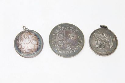 null Médaille commémorative en argent banque française et italienne 1910-1960, tranche...