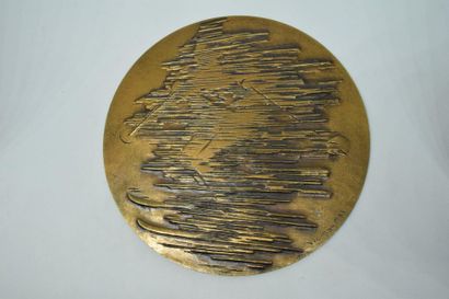 null ARTHUS BERTRAND

Large bronze medal representing a skier in the fog. 

Signed...