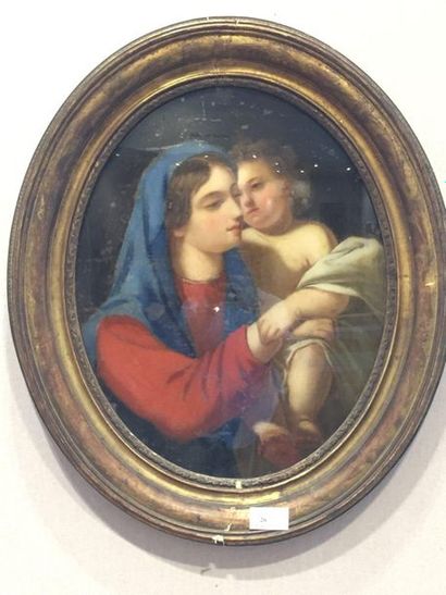 null FRENCH SCHOOL

Virgin and Child 

Oil on copper in oval shape 

40.5 x 32.5...