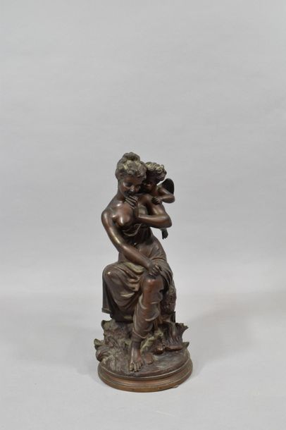 null TRODOUX Adrien (XIX)

Allegory of love, bronze group depicting a young woman...