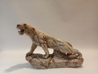 null RUGGERI Piero (1930-2009)

White marble tiger, signed on the back.

Height:...