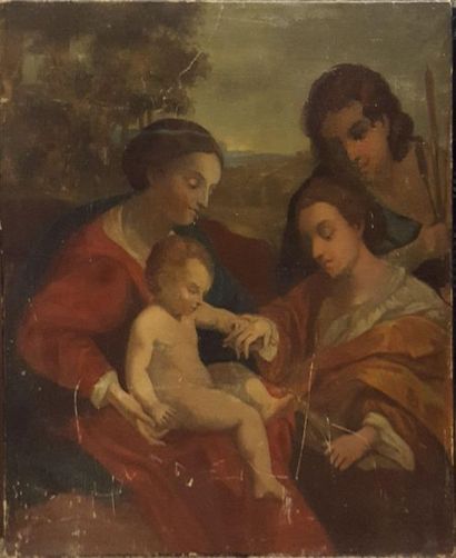 FRENCH SCHOOL

Holy Family 

Oil on canvas...