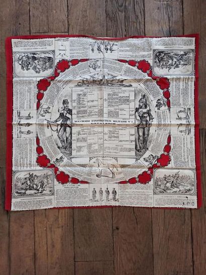 null Set of five Second Empire instruction handkerchiefs:

N°9 : Disassembling rifle...
