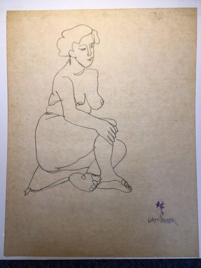 null LAM-DONG (1920-1987) 

Etude de nus

Trois dessins à l'encre noire, portent...