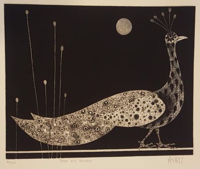 null AVATI Mario (born 1921)

Peacock with reeds

engraving signed lower right, numbered...