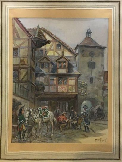 null Maurice TOUSSAINT (1882-1974)

the rest of the infantrymen

Watercolour on paiper,...