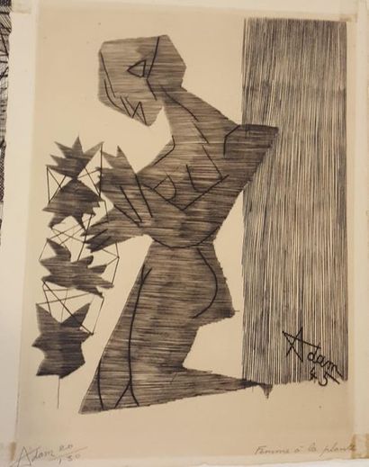 null ADAM Henri Georges (1904-1967)

Woman with a plant, 1945

Etching, signed and...