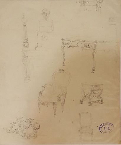 null Set of 5 drawings:



DEMAY Germain ( 1819-1886)

Torque board

pencil on paper,

signed...