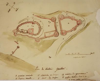 null set of 6 drawings:



Plan of Gaillard Castle,

feather and wash on paper,

22x30.5...