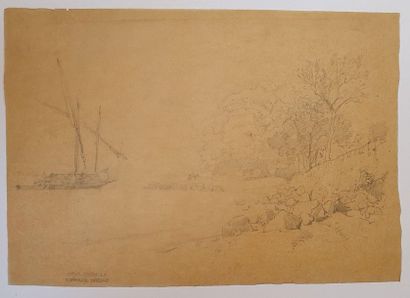 null MOREL-FATIO Antoine Léon (1810-1871)

Sailboat in a cove

Pencil on tracing...