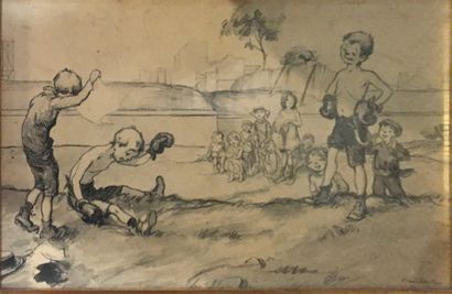 null Francisque POULBOT (1879-1946)

The children boxers 

drawing 

at sight: 30x44...