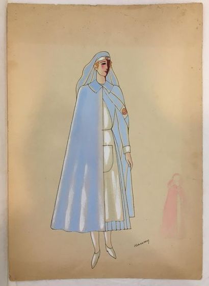 null RANSON Paul Élie, 1862-1909,

Nurse costume project,

pen, black ink and gouache...