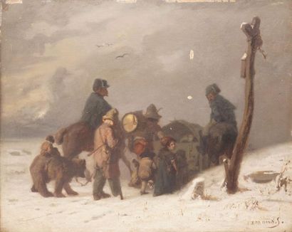 null DURAND S., 19th century

The acrobats driven back to the border

oil on panel...