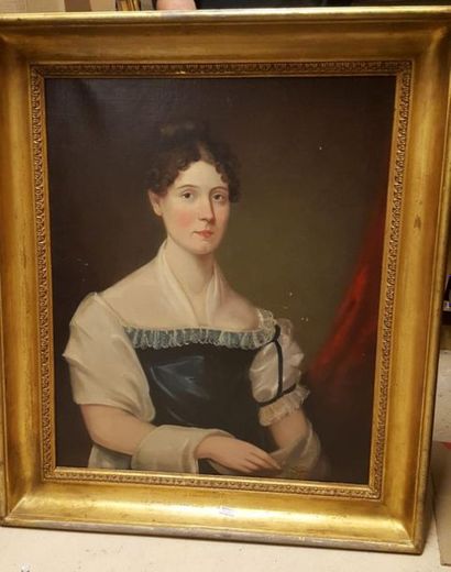 null ECOLE XIXeme siècle 

Portrait de femme

Huile sur toile (rentoilage) non signée

petits...