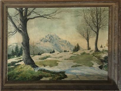 null STECK Franz Xaver (1902-1959)

Montagnes enneigées, 42

Huile sur toile signée...