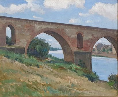 null ZEZZOS Georges (1883-1959)

Le pont, Montauban

Huile sur toile. non signée

cachet...
