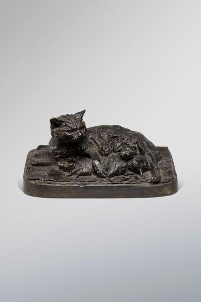 null MÊNE Pierre Jules, 1810-1879

Pussy and her cubs

bronze group with a dark brown...