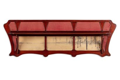 null MAHOGANY LIVING ROOM SHELF.

Art nouveau style, decorated with a wash with white...
