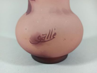 null GALLE ESTABLISHMENTS

Tubular vase on spherical base and annular heel. Purple...