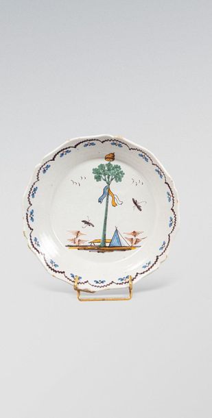 null NEVERS XVIIIth CENTURY 

Plate decorated with the tree of liberty surmounted...