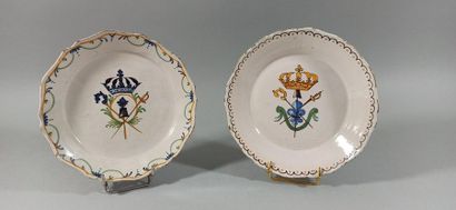 NEVERS XVIIIth CENTURY 
Two plates decorated...