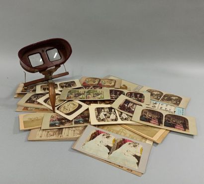 null SET OF STEREOSCOPIC PHOTOGRAPHS AND ACCESSORIES. Mexican" type stereoscopic...