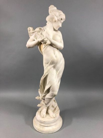 null CARADOSSI Vittorio, 1861-1918, after

Bather to the sheet, 

white alabaster...