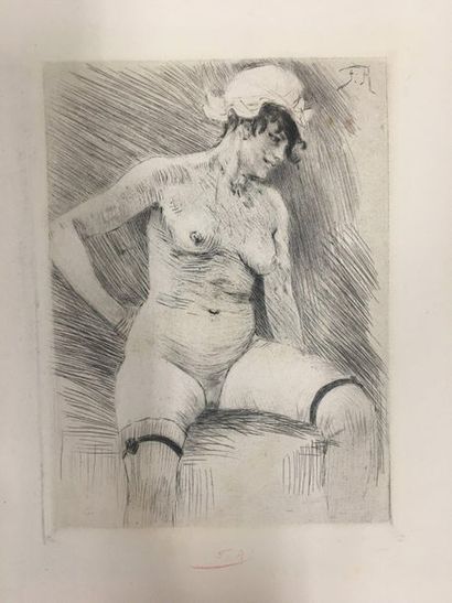 null ROPS Félicien, 1833-1898,

People,

etching and drypoint in black (sunstroke...