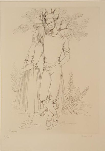 null DE BRAVURA Denyse (1918-1993)

Young couple

Etching signed lower right and...