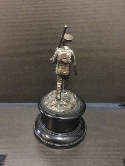 null Bronze Soldier, Height: 16 cm, wooden base