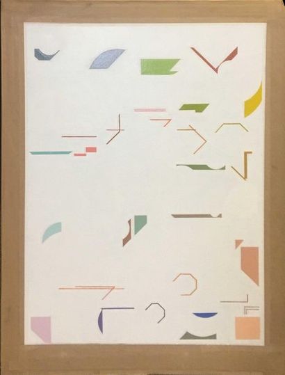 null KIS Janos, 1932-2017,

N°60,

Carton mourfoulé sur panneau,

80x64.5 cm 