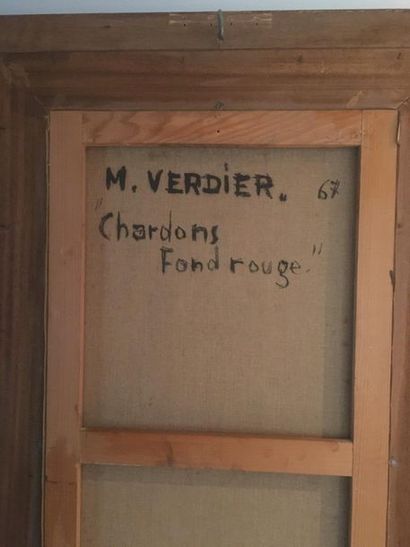 null VERDIER Maurice, 1919-2003
Chardons rouge
Huile sur toile, signée en bas à droite,...