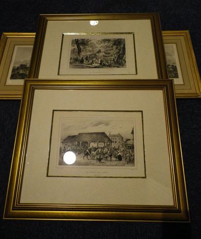 null MANETTE - CITY OF MONTMORENCY (lot of 7 framed prints sold without reserve price...