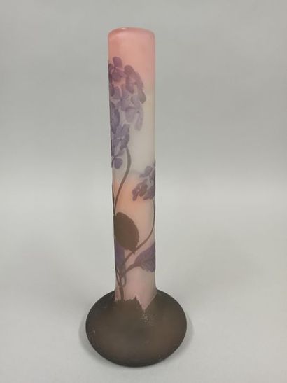 null GALLÉ, in the taste of

High neck vase with purple floral decoration on white...