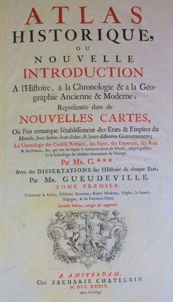 GUEUDEVILLE (Nicolas). Atlas historique ou...