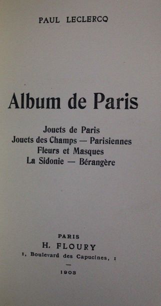 LECLERCQ (Paul). Album de Paris. Paris, H....