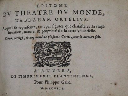 null ORTELIUS (Abraham). Epitome du théâtre du monde. Anvers, de l'imprimerie plantinienne,...