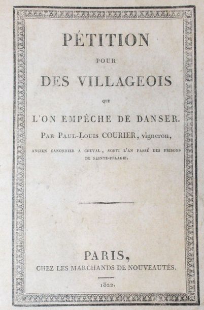 null COURIER (Paul-Louis). Petition for villagers who are prevented from dancing....