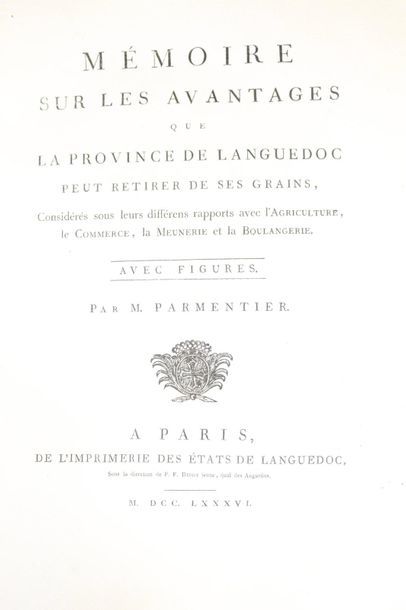 PARMENTIER (Antoine-Augustin). Mémoire sur...