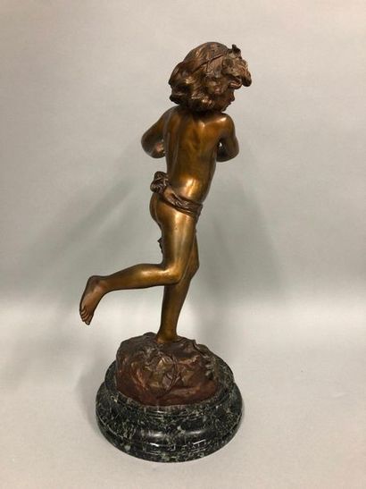 null MORICE Léon, 1868-c.1930,

Enfant au lézard, 1910,

bronze à patine mordorée...