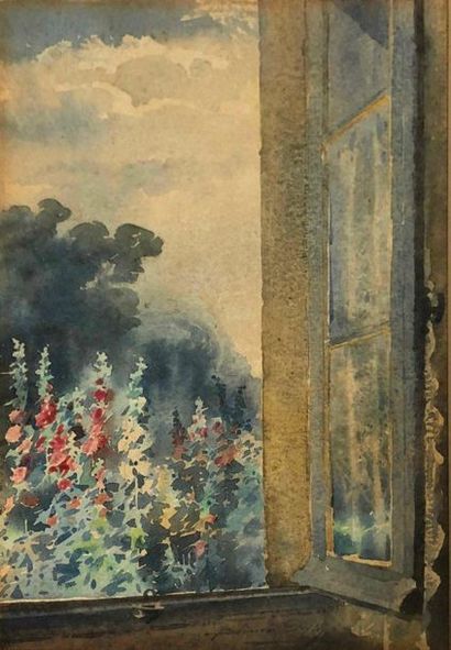 null ODIN Blanche, 1865-1957,

Jardin vu de la fenêtre,aquarelle (insolation et rousseurs),...