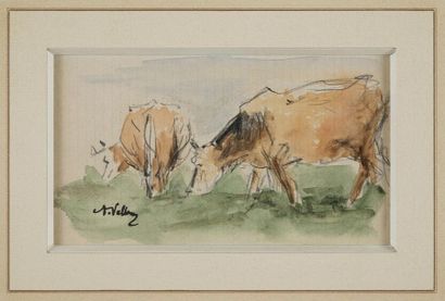 null VOLLON Antoine, 1833-1900

Cheval et vache - Deux vaches broutant - Poule

trois...
