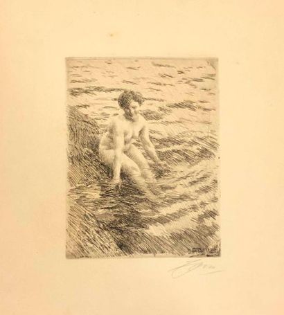 null ZORN Anders, 1860-1920,

Baigneuse, 1911,

eau-forte en noir (légère insolation),...
