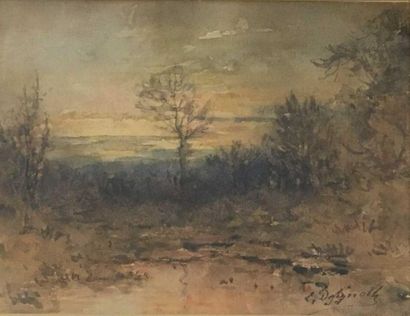 null DESIGNOLLES Ernest, 1850-1941,

Trees at the pond,

pair of watercolours forming...
