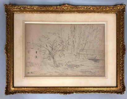 DUFY Jean, 1888-1964,

Farm and duck pond,

graphite...