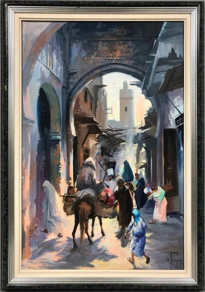 null FLÉGIER Max, 20th century,

East alley,

oil on canvas, signed lower right,...